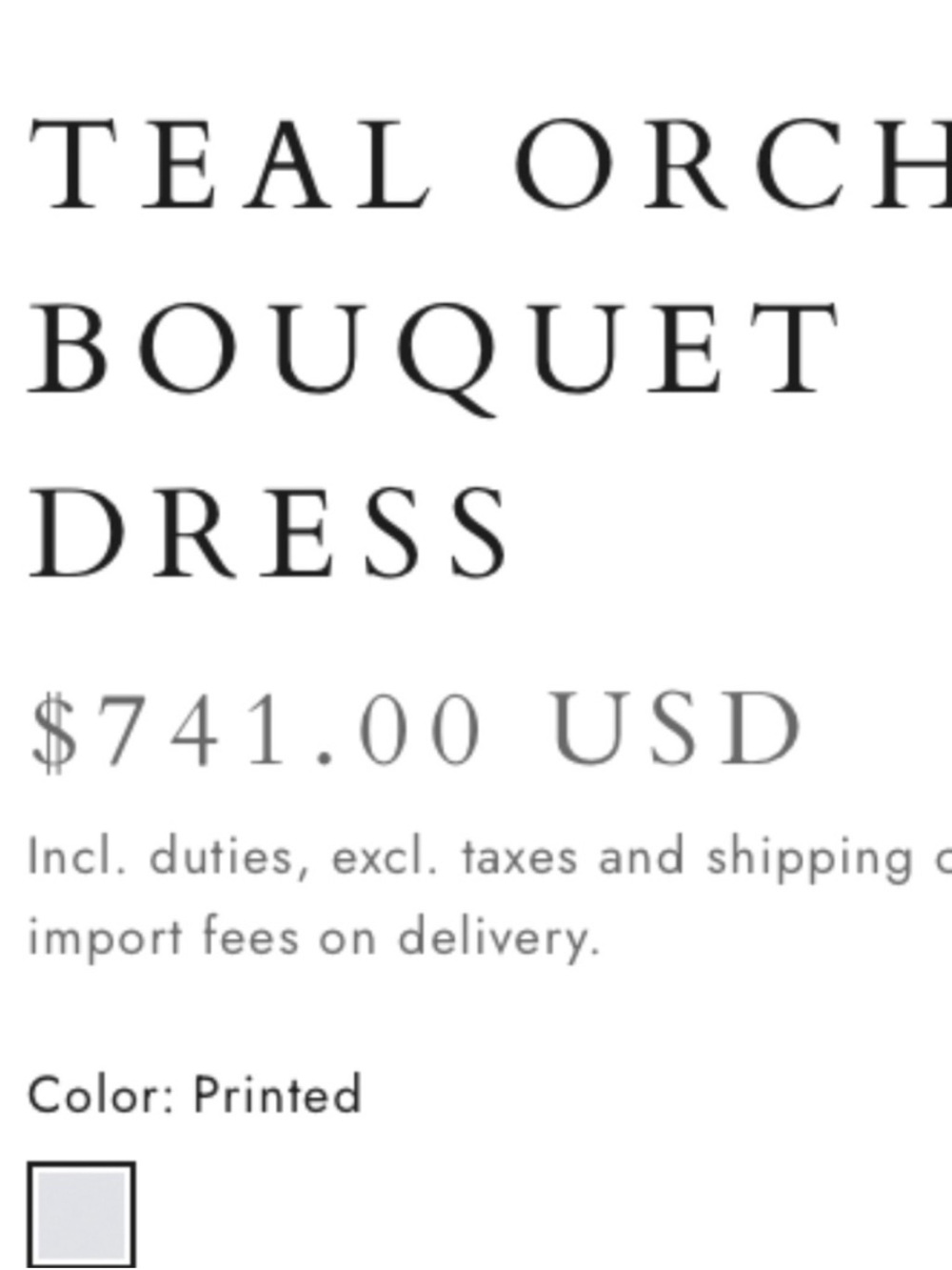 LA FUORI Teal Orchid Bouquet Dress - Picture 4 of 5